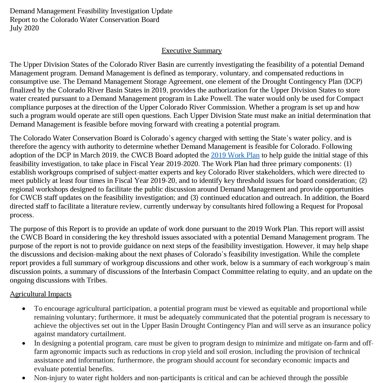 Demand Management Feasibility Investigation 